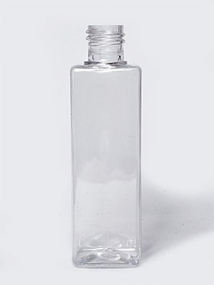 100ml SQUARE PET Bottle CLEAR - 20mm Neck