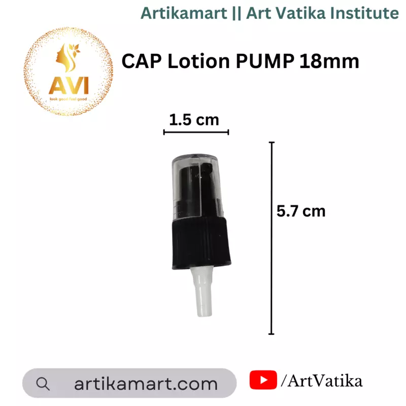 CAP Lotion PUMP 18mm Glass Serum Bottle 11# - BLACK