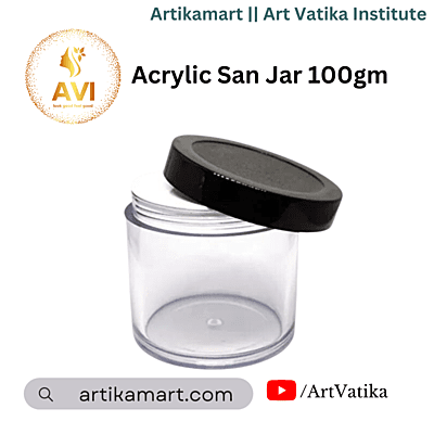 Acrylic San Jar + White Inner + BLACK Cap - 100g
