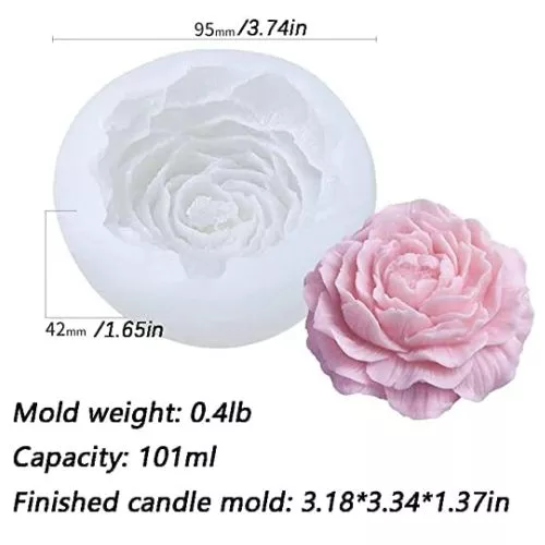 Silicon Mold Candle Peony Bloom Flower