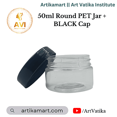 50 ml Round PET Jar + Black Cap