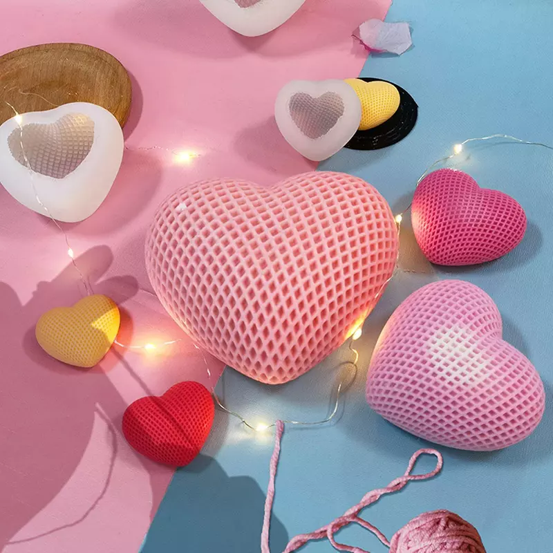 Silicon Mold Candle 3D Woven Love - Medium