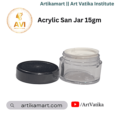 Acrylic San Jar + White Inner + BLACK Cap - 15g