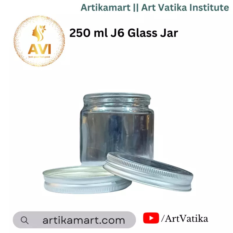 250 ml J6 Glass Jar + SILVER Aluminium Cap