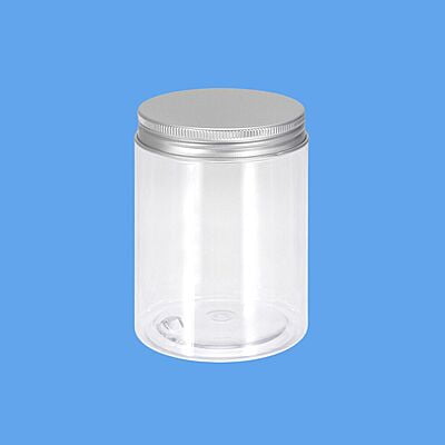 300 ml Round PET Jar + Aluminium SILVER Cap