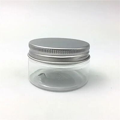50 ml Round PET Jar + Aluminum Silver Cap