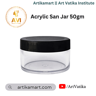 Acrylic San Jar + White Inner + BLACK Cap - 50g