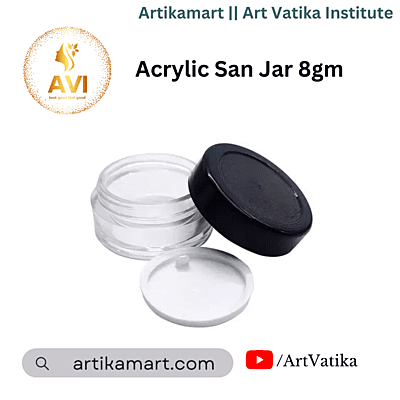 Acrylic San Jar + White Inner + BLACK Cap - 8g