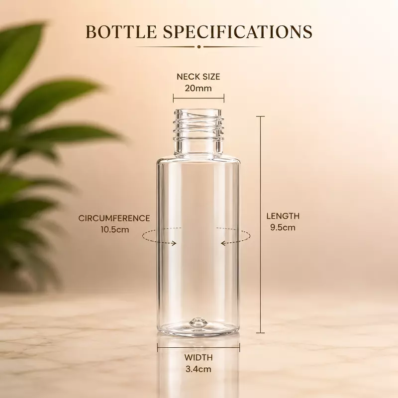 50ml JLI Pet Bottle CLEAR - 20mm NECK