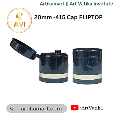 20mm -415 Cap FLIPTOP Black with Gold Foiling