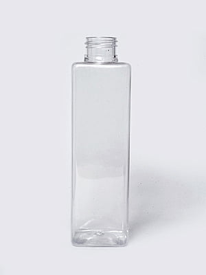 200ml SQUARE PET Bottle CLEAR - 24mm Neck