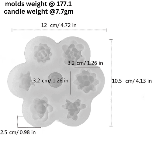Silicon Mold Candle Mini Cactus 7 Type