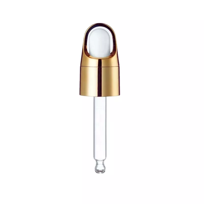 SERUM DROPPER Cap BASKET Golden White Glass 18mm NECK
