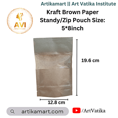 Kraft Brown Paper Standy/Zip Pouch Size: 5*8inch Kraft Brown Paper Standy/Zip Pouch Size: 5*8inch