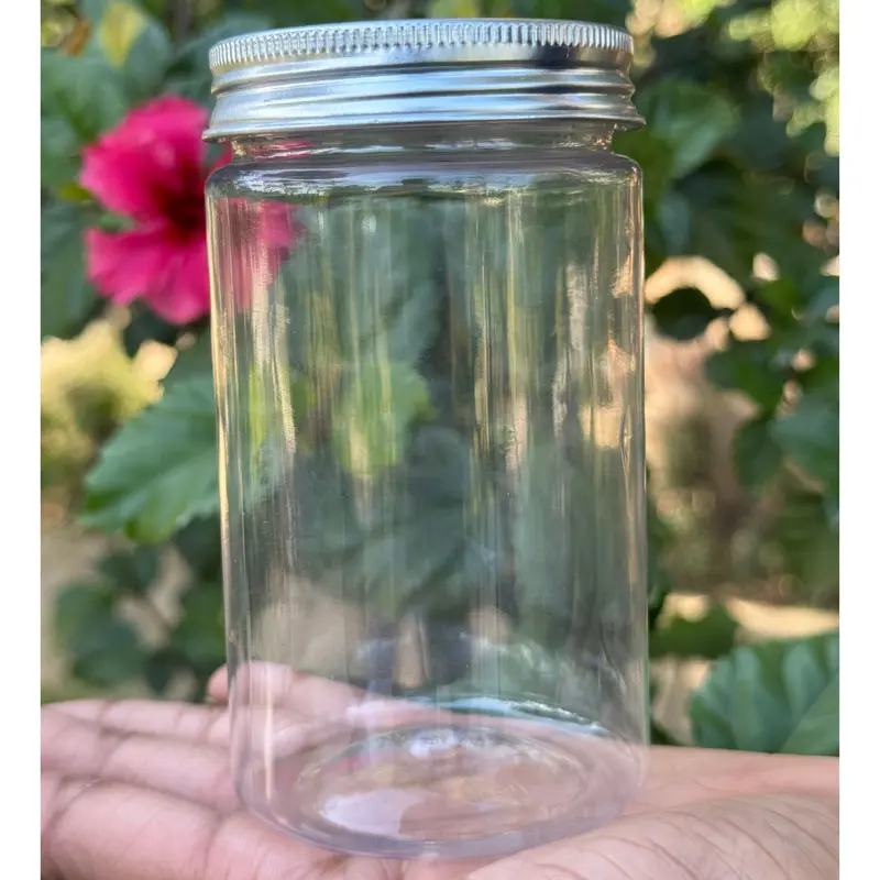 350ml Round PET Jar + 63mm Aluminium SILVER Cap