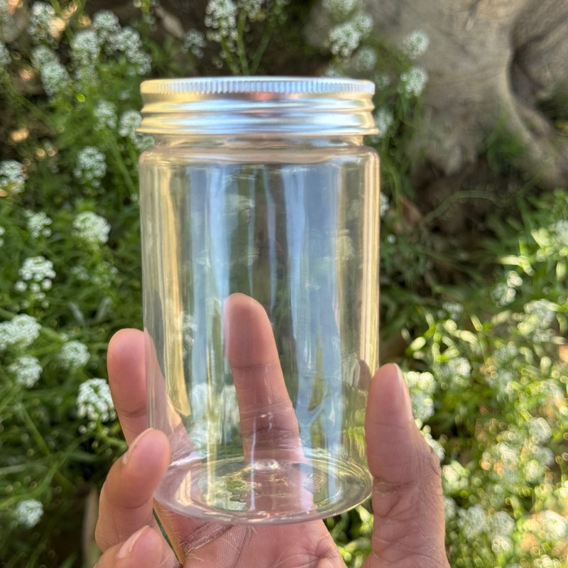 350ml Round PET Jar + 63mm Aluminium SILVER Cap