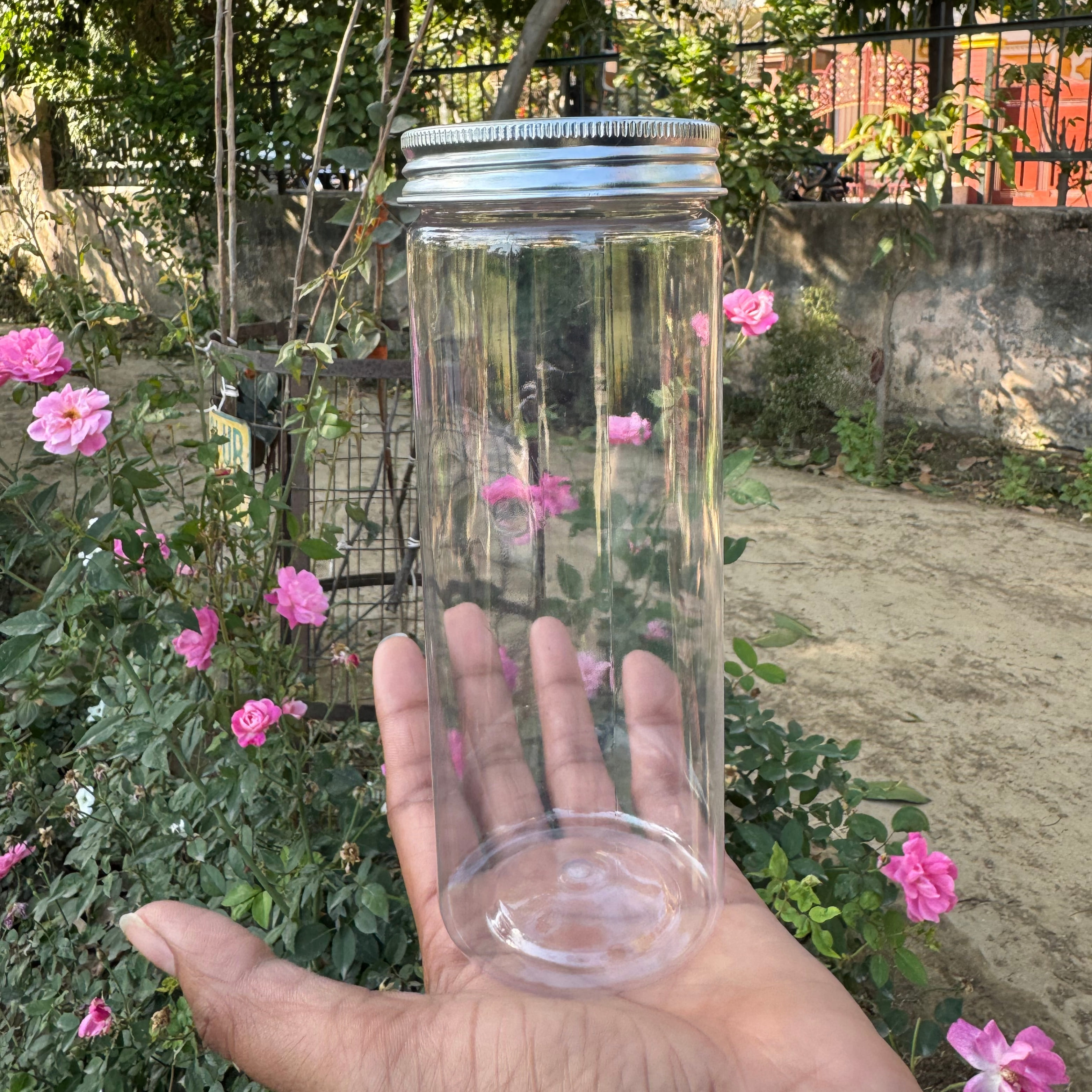 500ml Round PET Jar + 63mm Aluminium SILVER Cap