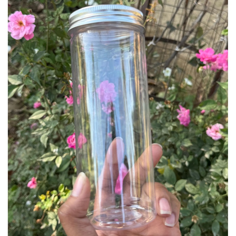 500ml Round PET Jar + 63mm Aluminium SILVER Cap