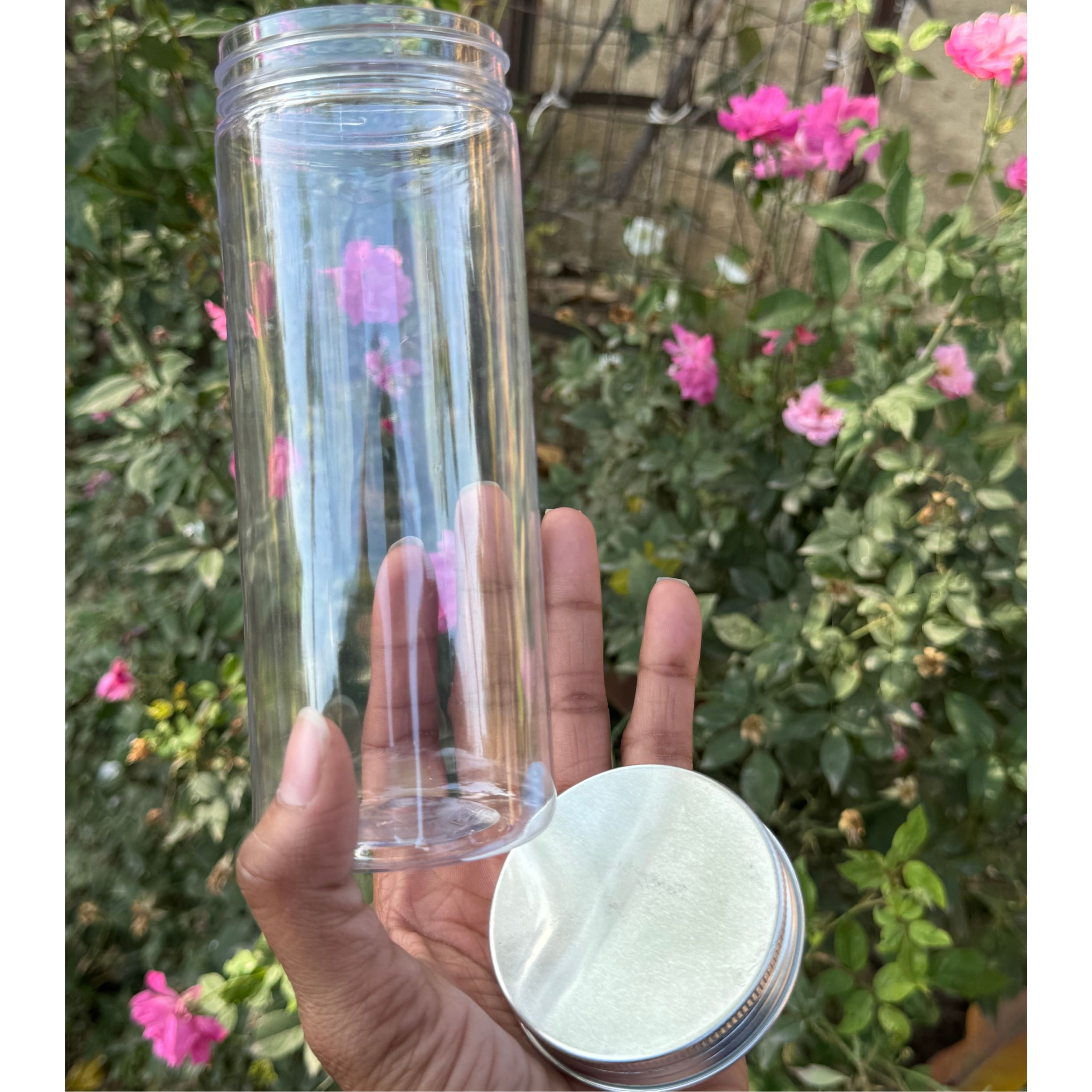 500ml Round PET Jar + 63mm Aluminium SILVER Cap