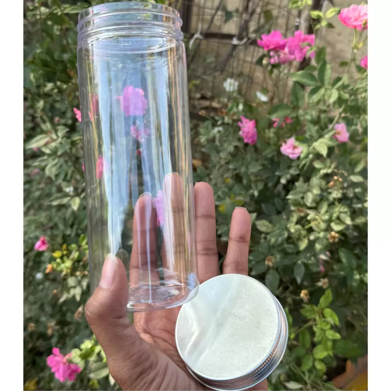 500ml Round PET Jar + 63mm Aluminium SILVER Cap