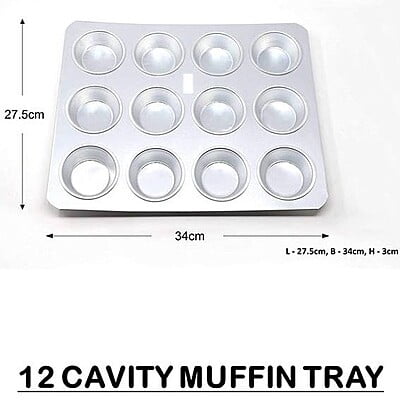 Muffin Mold Tray Aluminium 12 Cavity