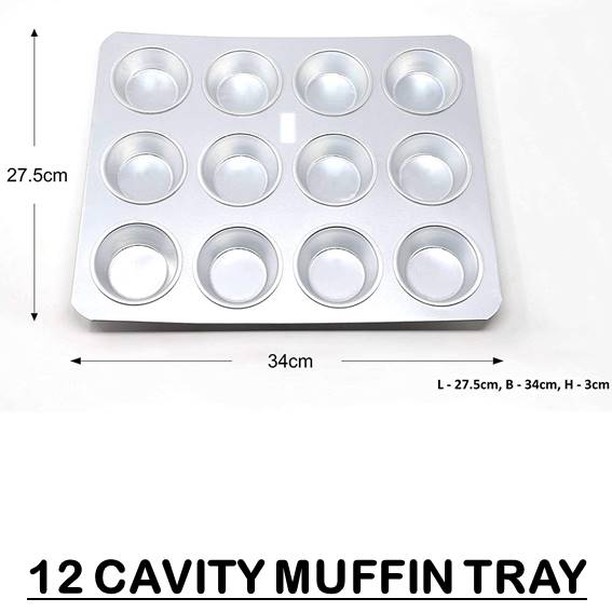Muffin Mold Tray Aluminium 12 Cavity