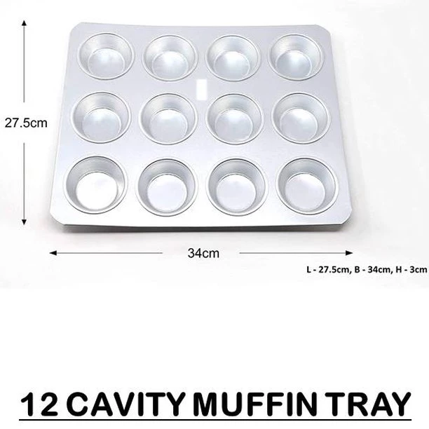 Muffin Mold Tray Aluminium 12 Cavity