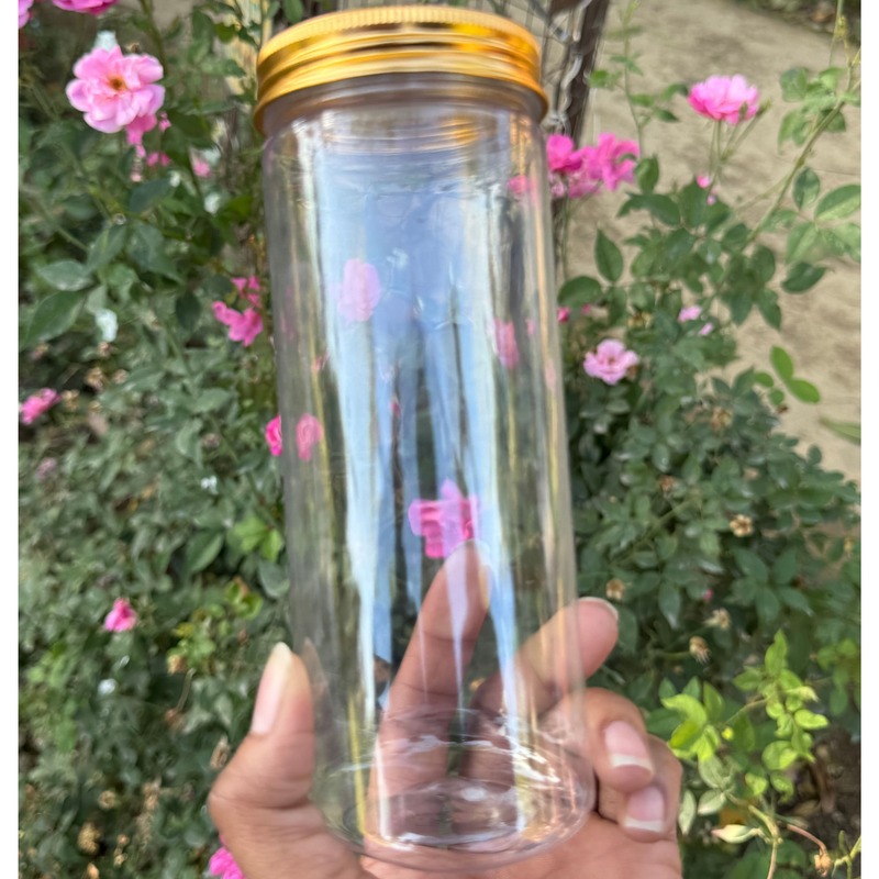 500ml Round PET Jar + 63mm Aluminium GOLD Cap