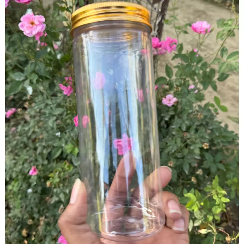 500ml Round PET Jar + 63mm Aluminium GOLD Cap