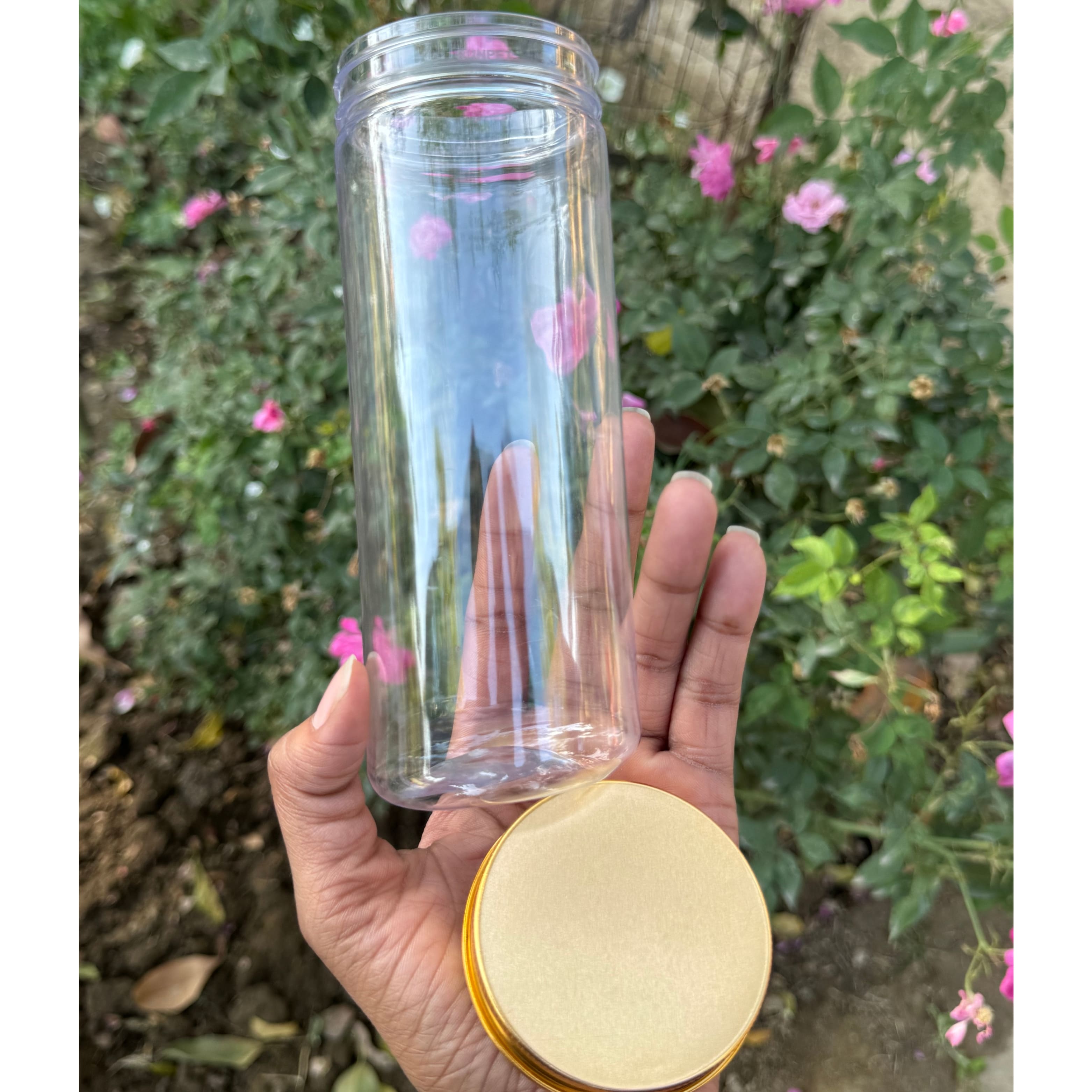 500ml Round PET Jar + 63mm Aluminium GOLD Cap