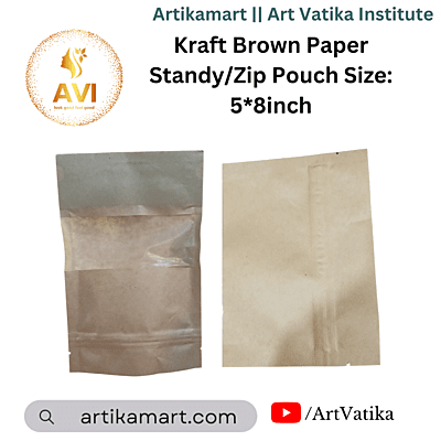 Kraft Brown Paper Standy/Zip Pouch Size: 5*8inch Kraft Brown Paper Standy/Zip Pouch Size: 5*8inch