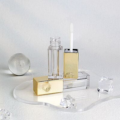 Lipstick - SQUARE - Gold Cap - 4.5ml - Short FAT Container - Acrylic