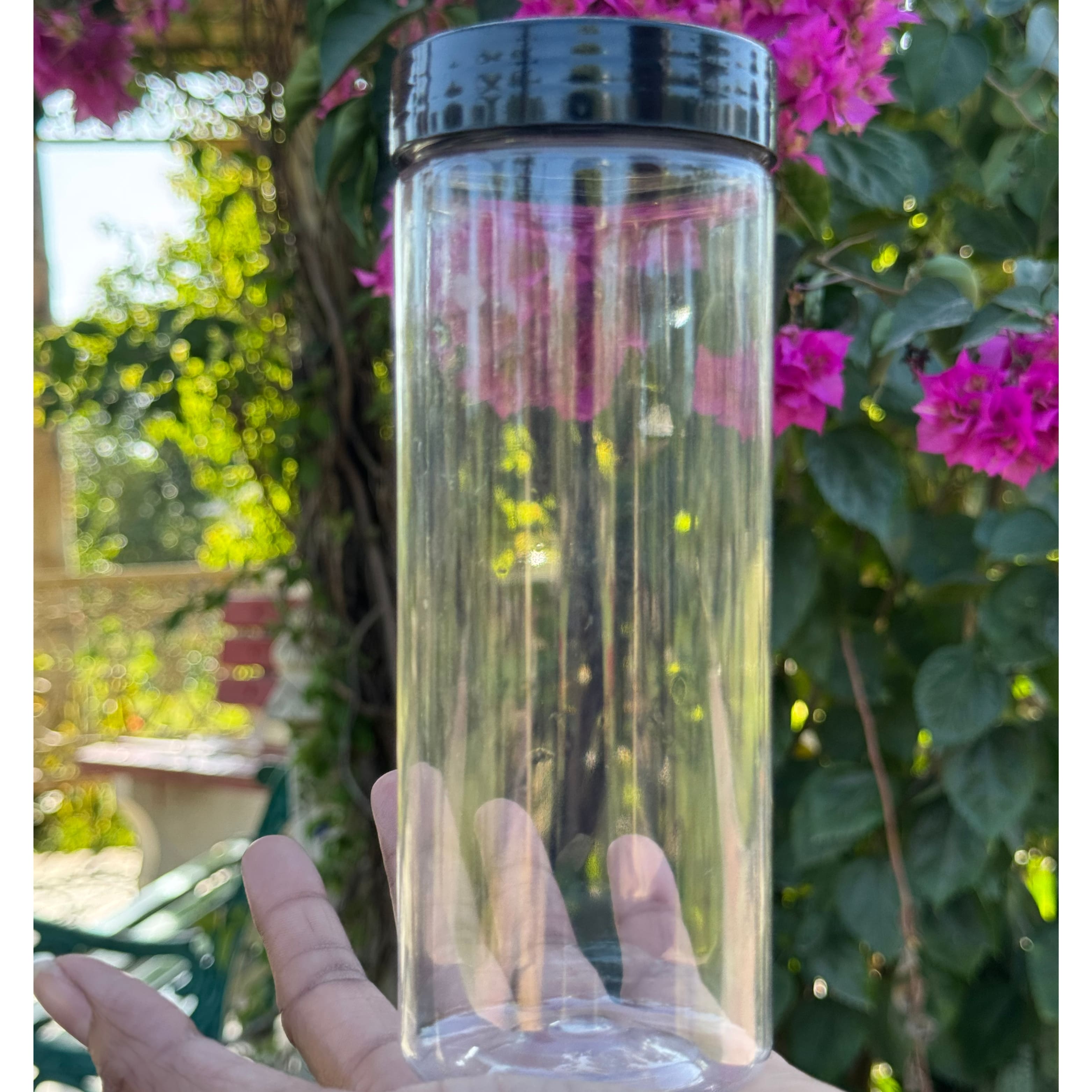 500ml Round PET Jar + 63mm Plastic Black Cap