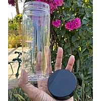 500ml Round PET Jar + 63mm Plastic Black Cap