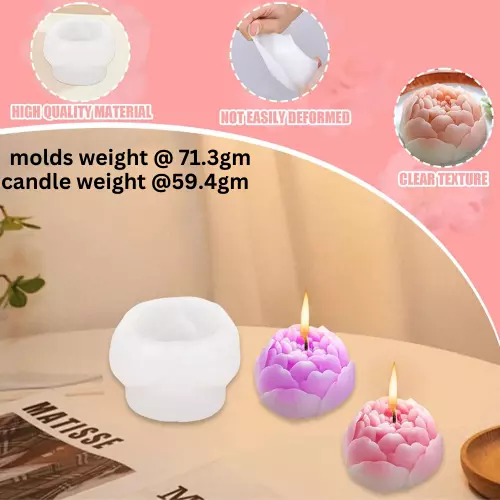 Silicon Mold Candle Heavy Rose Petals Bud