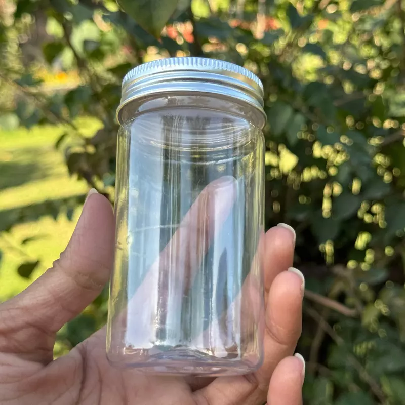 200ml Round PET Jar + 53mm Aluminium SILVER Cap