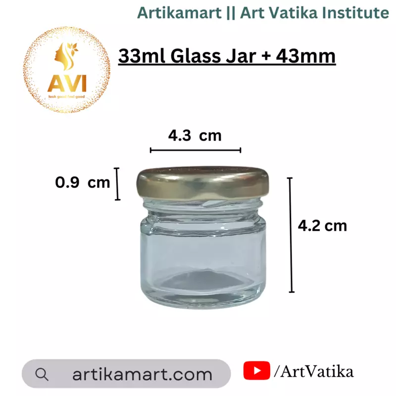 33ml Glass Jar + 43mm Golden Lug cap