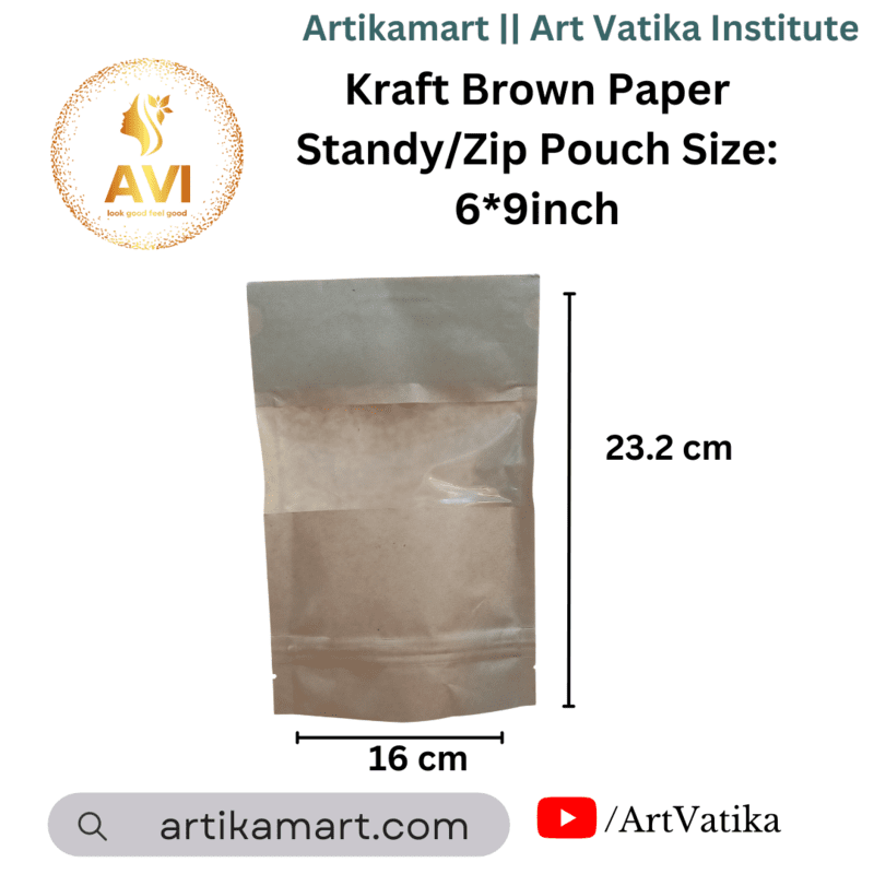 Kraft Brown Paper Standy/Zip Pouch Size: 6*9inch