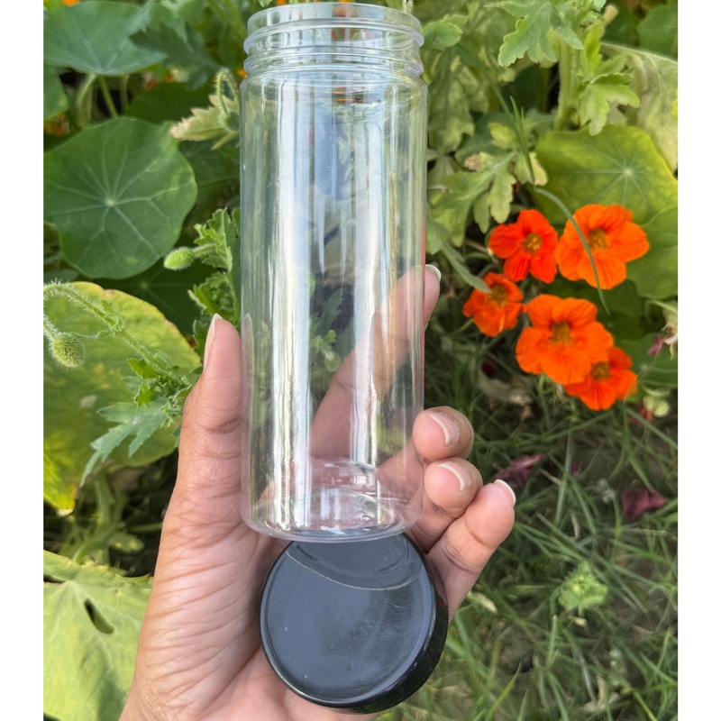 300ml Round PET Jar + 53mm BLACK Cap