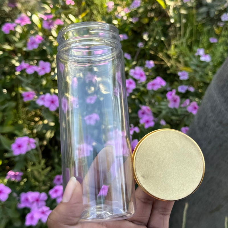 300ml Round PET Jar + 53mm Aluminium Gold Cap