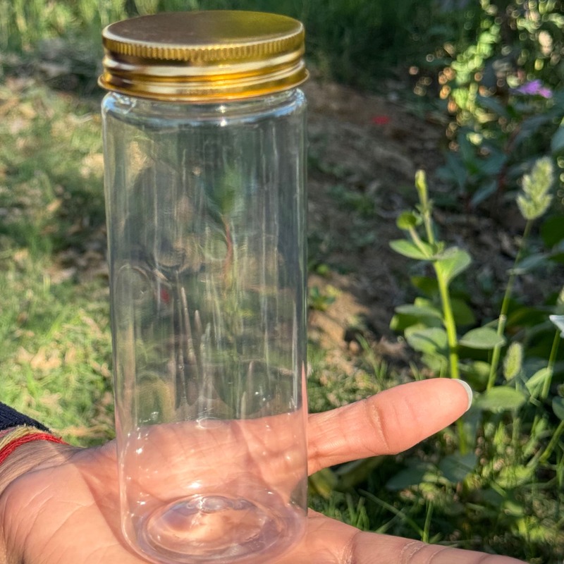 300ml Round PET Jar + 53mm Aluminium Gold Cap