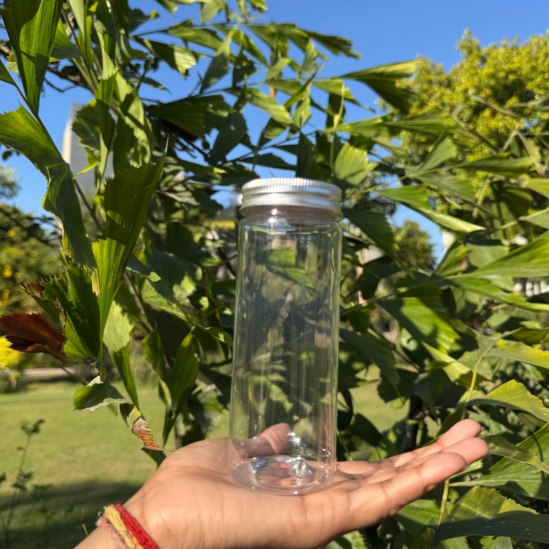 300ml Round PET Jar + 53mm Aluminium SILVER Cap