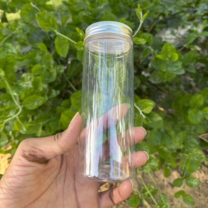 300ml Round PET Jar + 53mm Aluminium SILVER Cap