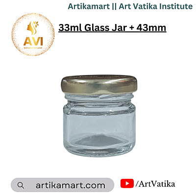 33ml Glass Jar + 43mm Golden Lug cap