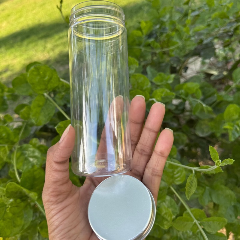 300ml Round PET Jar + 53mm Aluminium SILVER Cap