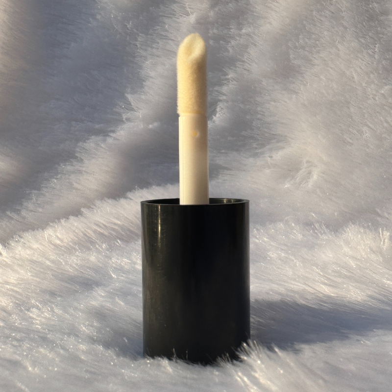Lipstick - ROUND- BLACK Cap - 5.5ml - Short FAT Container - Acrylic