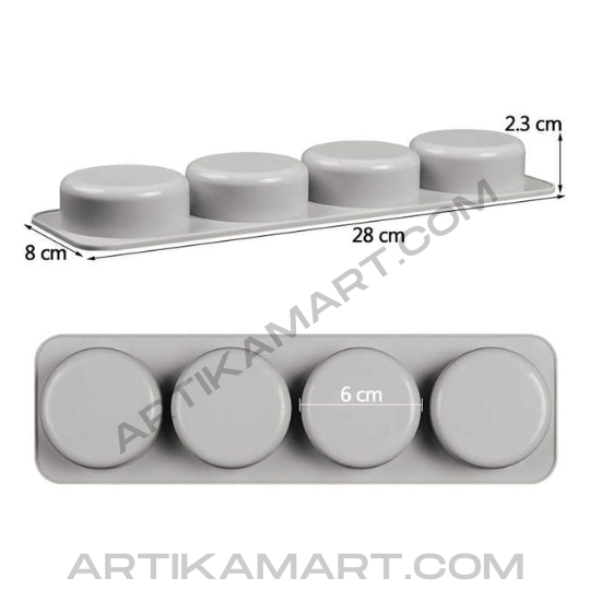 Silicon Mold Round - 4 Cavity - 100g