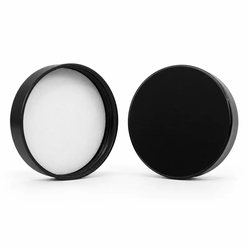 Cap - PP - 63mm BLACK Plastic Jar (with Foam Wad)