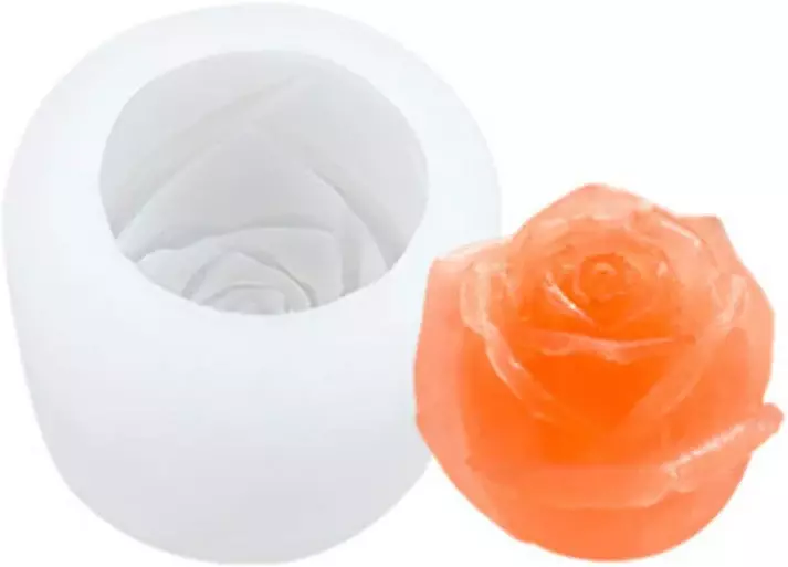 Silicon Mold Candle Set of 3 Roses Flower