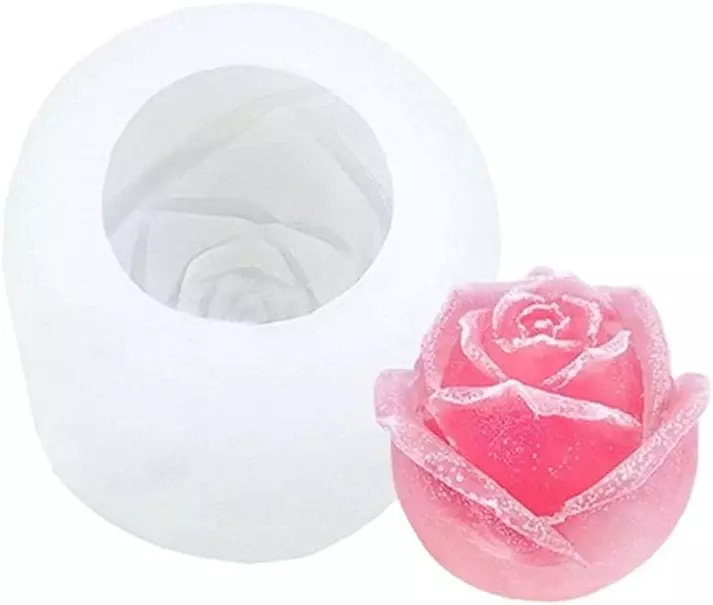 Silicon Mold Candle Set of 3 Roses Flower